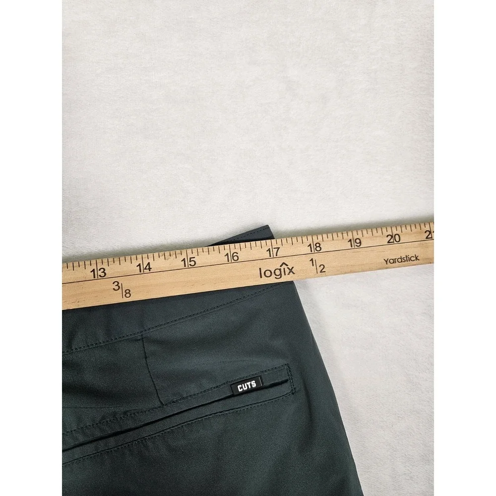 Cuts Shorts Mens‎ 34 Green AO Hybrid Quick Dry Slim Fit Chino Pockets - Picture 7 of 10